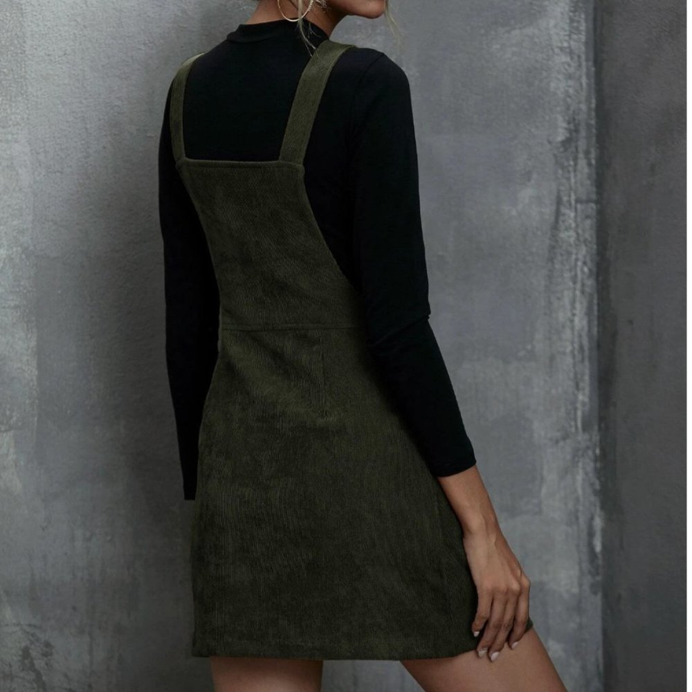 Zip Up Corduroy Overall Dress - Picture 4 of 6